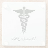 Dessous-de-verre En Verre Symbole Médicale (Dos)