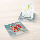 Dessous-de-verre En Verre Symbole motel de vacances (Incliné)