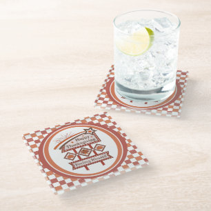 Dessous-de-verre En Verre Symbole rétro du bon thanksgiving béni