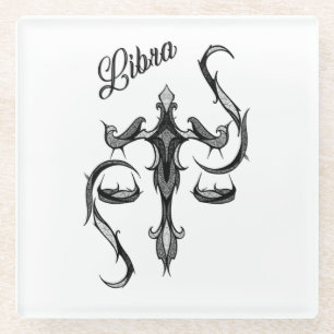 Dessous-de-verre En Verre SYMBOLE Zodiaque Libra