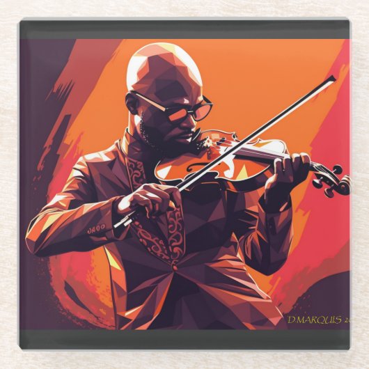 DESSOUS-DE-VERRE EN VERRE SYMPHONIE DE FUNK #1 (Devant)