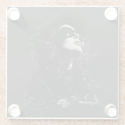 Dessous-de-verre En Verre T-shirt visage (Dos)