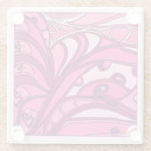 Dessous-de-verre En Verre Tableau Abstrait à panneau rose (Dos)