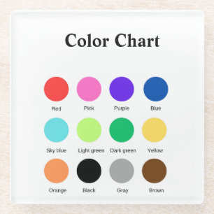 Dessous-de-verre En Verre Tableau de couleurs pour l'école enseignant enfant