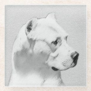 Dessous-de-verre En Verre Tableau Dogo Argentino - Art Chien original