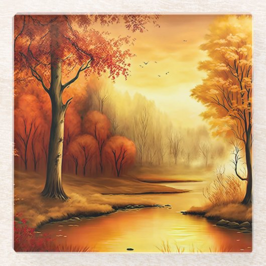 Dessous-de-verre En Verre Tableau Paysage Automne-87546 (Devant)
