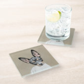 Dessous-de-verre En Verre Tableau Rat Terrier - Cute Original Chien Art (Incliné)