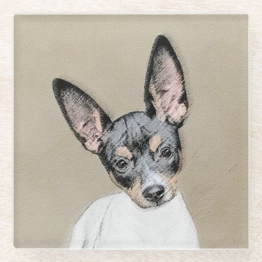 Dessous-de-verre En Verre Tableau Rat Terrier - Cute Original Chien Art (Devant)