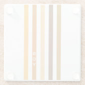 Dessous-de-verre En Verre Tan Brown Orange Vertical Stripes Monogramme (Dos)