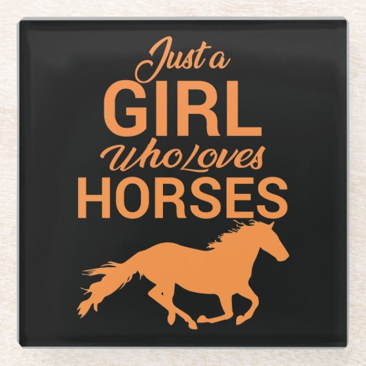 Dessous-de-verre En Verre Tangerine Une Fille Qui Aime Les Chevaux (Devant)