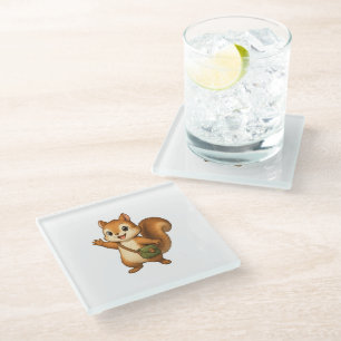 Dessous-de-verre En Verre Tapis de souris écureuil mignon – Okojo et ses ami