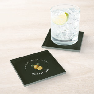 Dessous-de-verre En Verre Tapis de souris noir - Quand la vie vous donne des