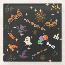 Tapis de verre mignon Kawaii Halloween | Boisson d