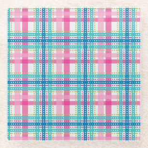 Dessous-de-verre En Verre Tartan, motif de plaid