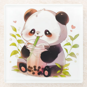 Dessous-de-verre En Verre Tasse à thé en forme de Panda Mignon   Panda Boba 