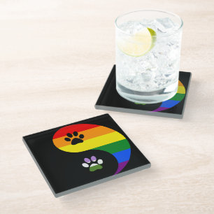 Dessous-de-verre En Verre Tasse Yin-Yang Genderqueer