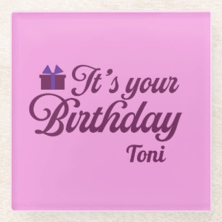 Dessous-de-verre En Verre Tasseaux d'anniversaire