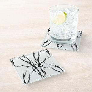 Dessous-de-verre En Verre Tatouage Tribal de Crâne de Cerf Miroir Numérique