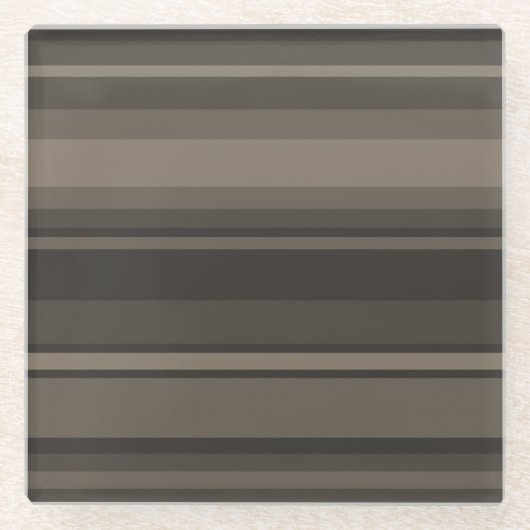 Dessous-de-verre En Verre Taupe bandes (Devant)