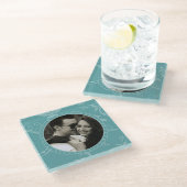 Dessous-de-verre En Verre Teal floral (Incliné)