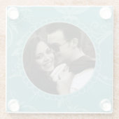 Dessous-de-verre En Verre Teal floral (Dos)