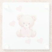 Dessous-de-verre En Verre Teddy Bear Coeurs roses (Dos)