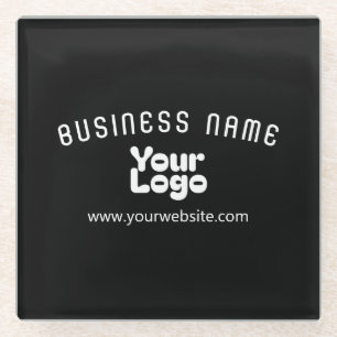 Dessous-de-verre En Verre Télécharger le logo Retro-Modern noir & blanc (mod