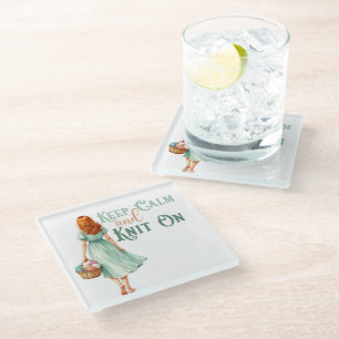 Dessous-de-verre En Verre Tenez-vous tranquilles & Tricotez Coaster