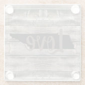 Dessous-de-verre En Verre TENNESSE rustique AMOUR en écriture | (Dos)