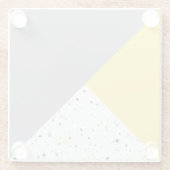 Dessous-de-verre En Verre Terrazzo gris jaune moderne (Dos)