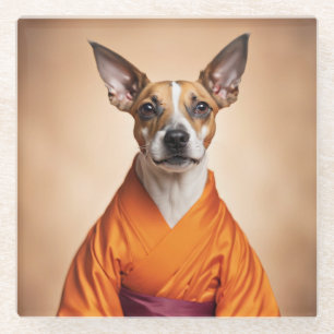 Dessous-de-verre En Verre Terrier brésilien bouddhiste