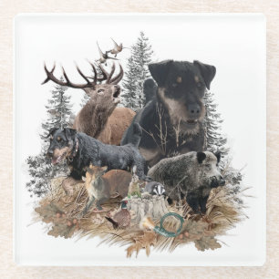 Dessous-de-verre En Verre Terrier de chasse allemand (Jagdterrier)