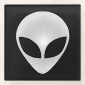 Dessous-de-verre En Verre Tête de gris Alien (Devant)
