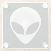 Dessous-de-verre En Verre Tête de gris Alien (Dos)