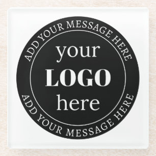 Dessous-de-verre En Verre Texte modifiable & Votre logo ou autre conception