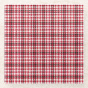 Dessous-de-verre En Verre Texture À damiers Tartan rouge