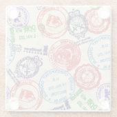 Dessous-de-verre En Verre Texture avec de vrais timbres (Dos)