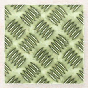 Dessous-de-verre En Verre Texture Checkered en acier de diagonale de