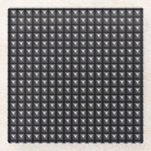 Dessous-de-verre En Verre Texture en acier cloutée