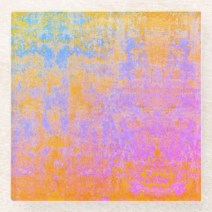 Dessous-de-verre En Verre texture peinte dans des couleurs de coucher de sol