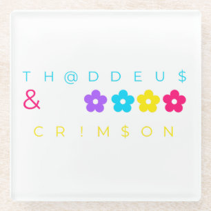 DESSOUS-DE-VERRE EN VERRE TH@DDEU$ & CRIM$ON
