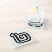 Dessous-de-verre En Verre Thaïlande Numéro 2 / Deux / ๒ (Chanson) Script tha (Incliné)