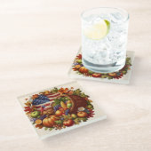 Dessous-de-verre En Verre Thanksgiving/American/Turkey/Fall (Incliné)
