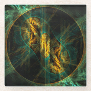 Dessous-de-verre En Verre The Eye of the Jungle Abstract