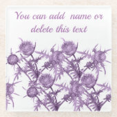 Dessous-de-verre En Verre THISTTLE violet motif (Devant)
