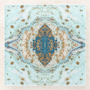 Dessous-de-verre En Verre Tiffany Gold : Marbre de luxe sans raccord