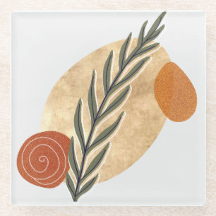 Dessous-de-verre En Verre Tige Verte Boho