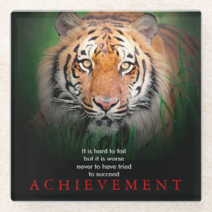 Dessous-de-verre En Verre Tiger Motivation Réussite