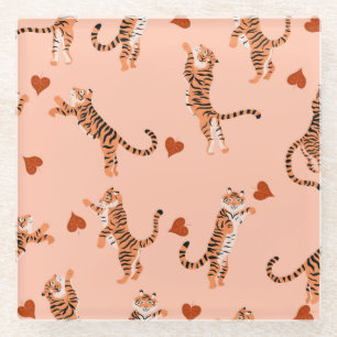 Dessous-de-verre En Verre Tigers Feuilles d'automne : Motif de saut Vintage