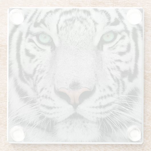 Dessous-de-verre En Verre Tigre blanc (Dos)